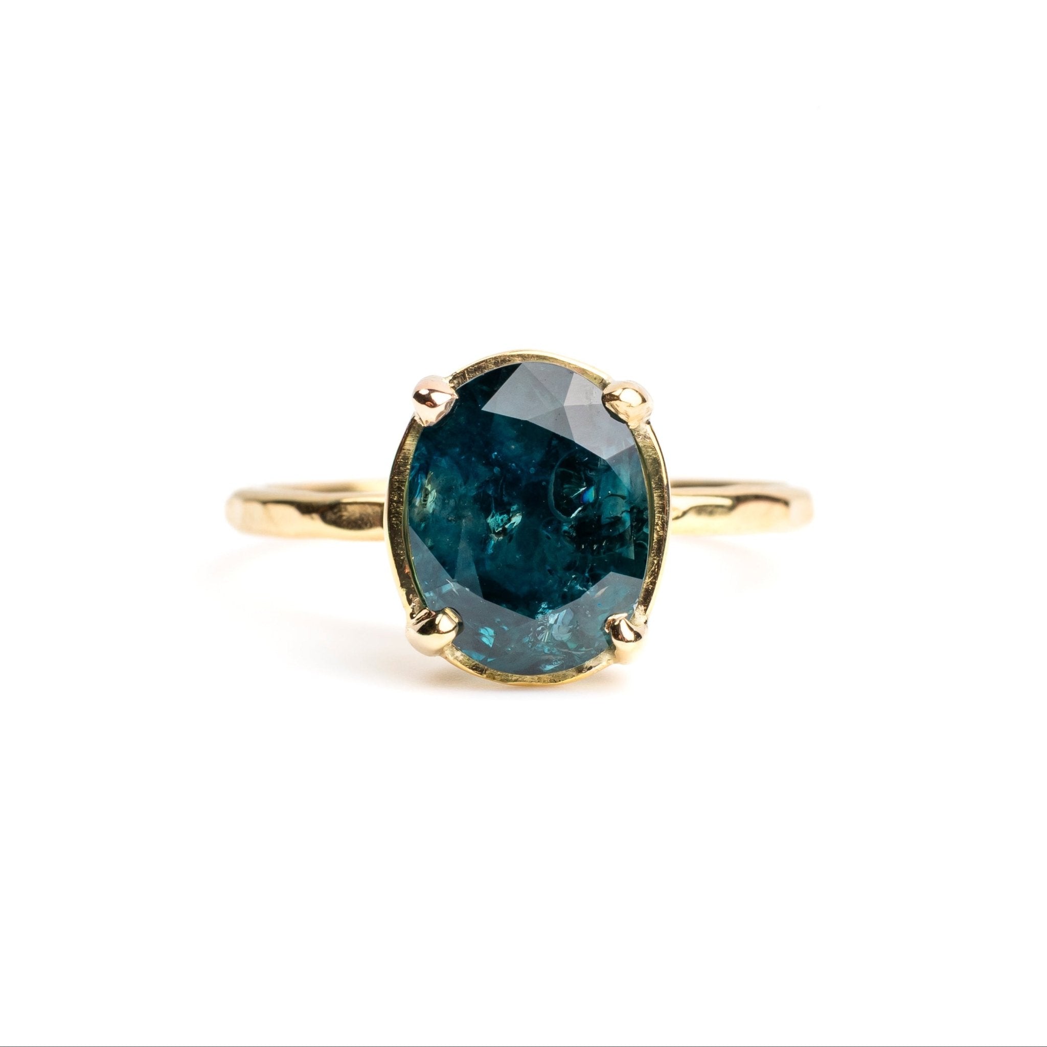 Mountain Lake Teal Sapphire Oval Engagement Ring - MTD