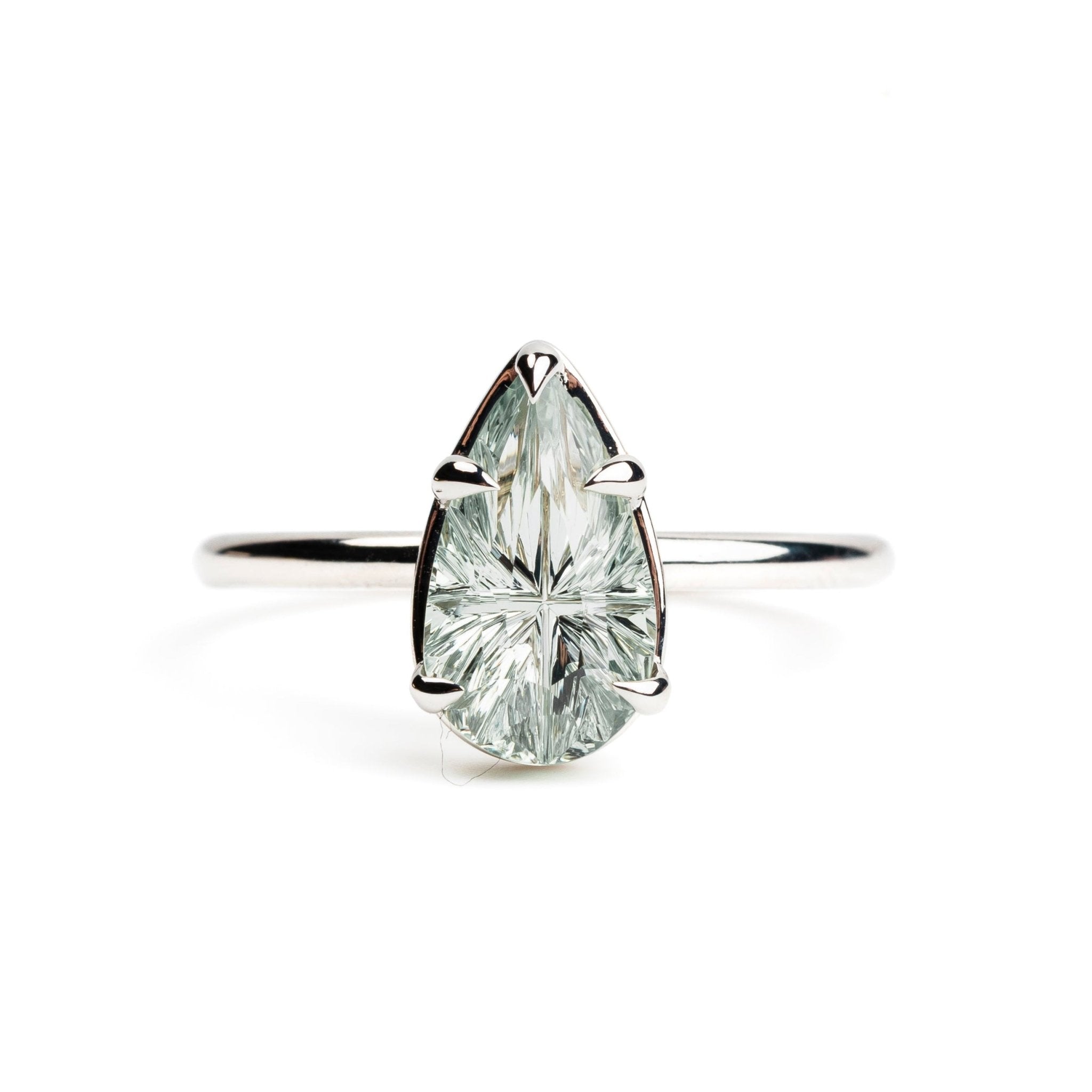 Dew Drop Fantasy Cut Pear Sapphire Engagement Ring - MTD