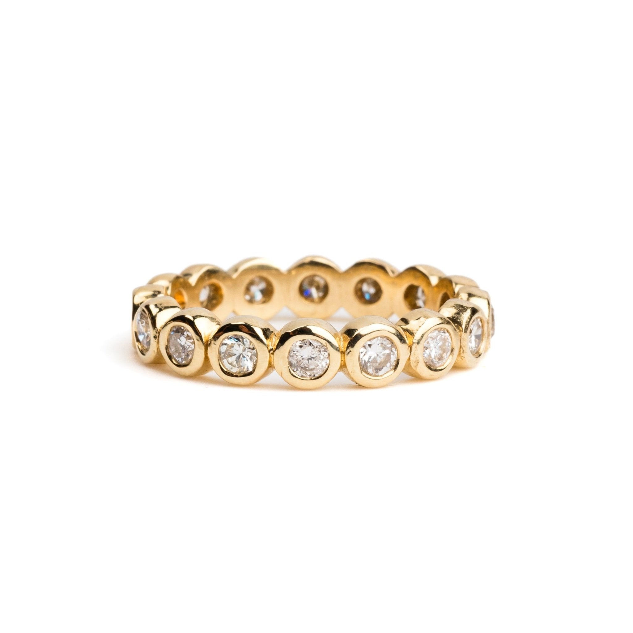Afterglow Round Diamond Bezel Set Wedding Band - MTD
