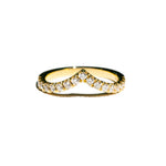 Odessa French Set Diamond V Stacking Wedding Band - MTD