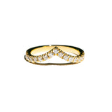 Odessa French Set Diamond V Stacking Wedding Band - MTD