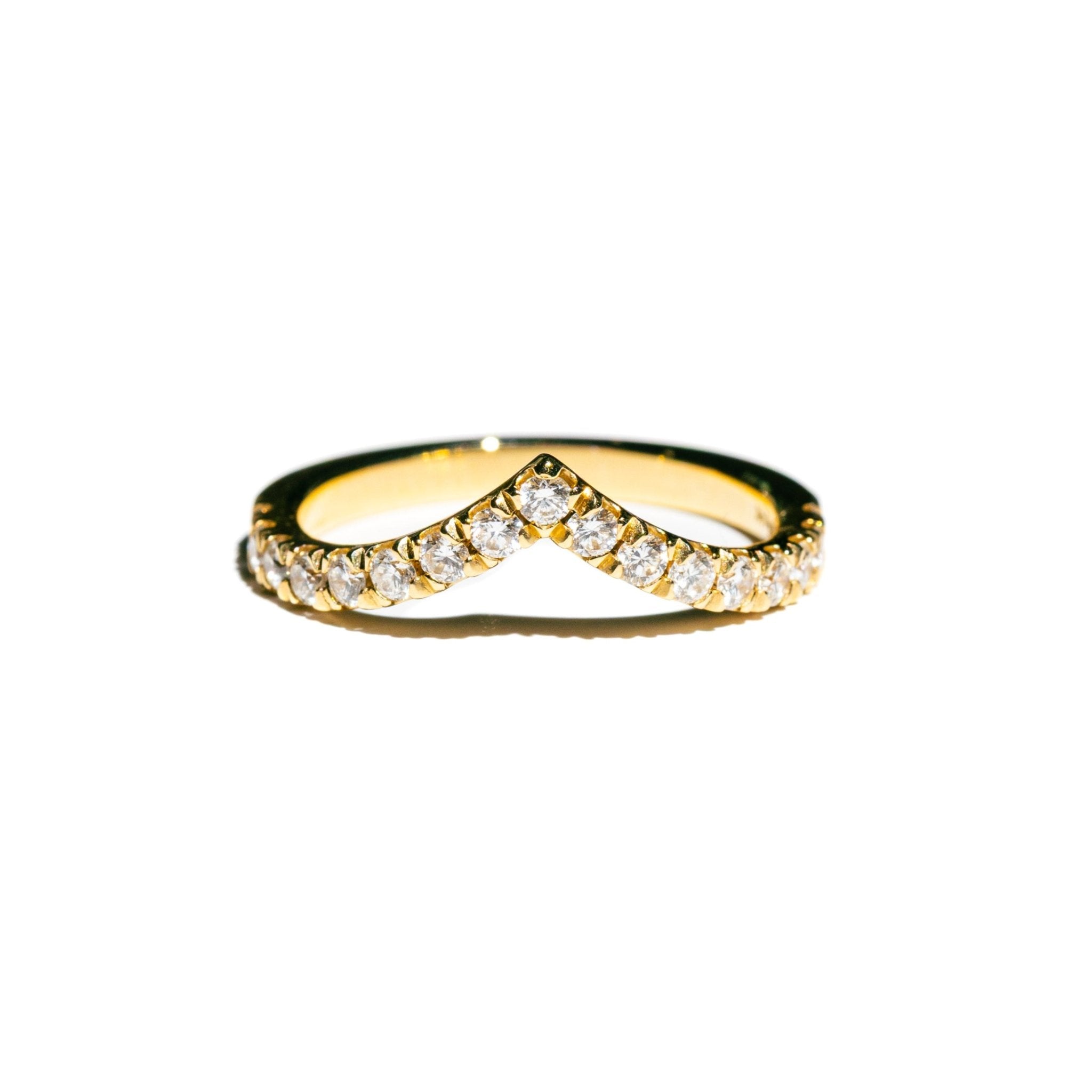Odessa French Set Diamond V Stacking Wedding Band - MTD