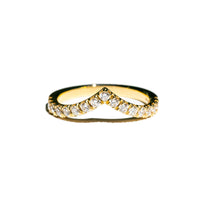 Odessa French Set Diamond V Stacking Wedding Band - MTD