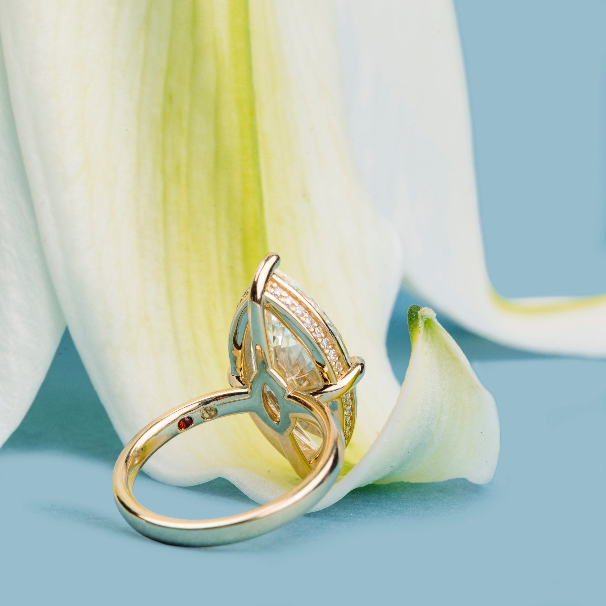 Nova Marquise Lab Diamond Hidden Halo Engagement Ring - MTD