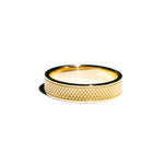 Lattice Textured Men's Gold Wedding Band - MTD