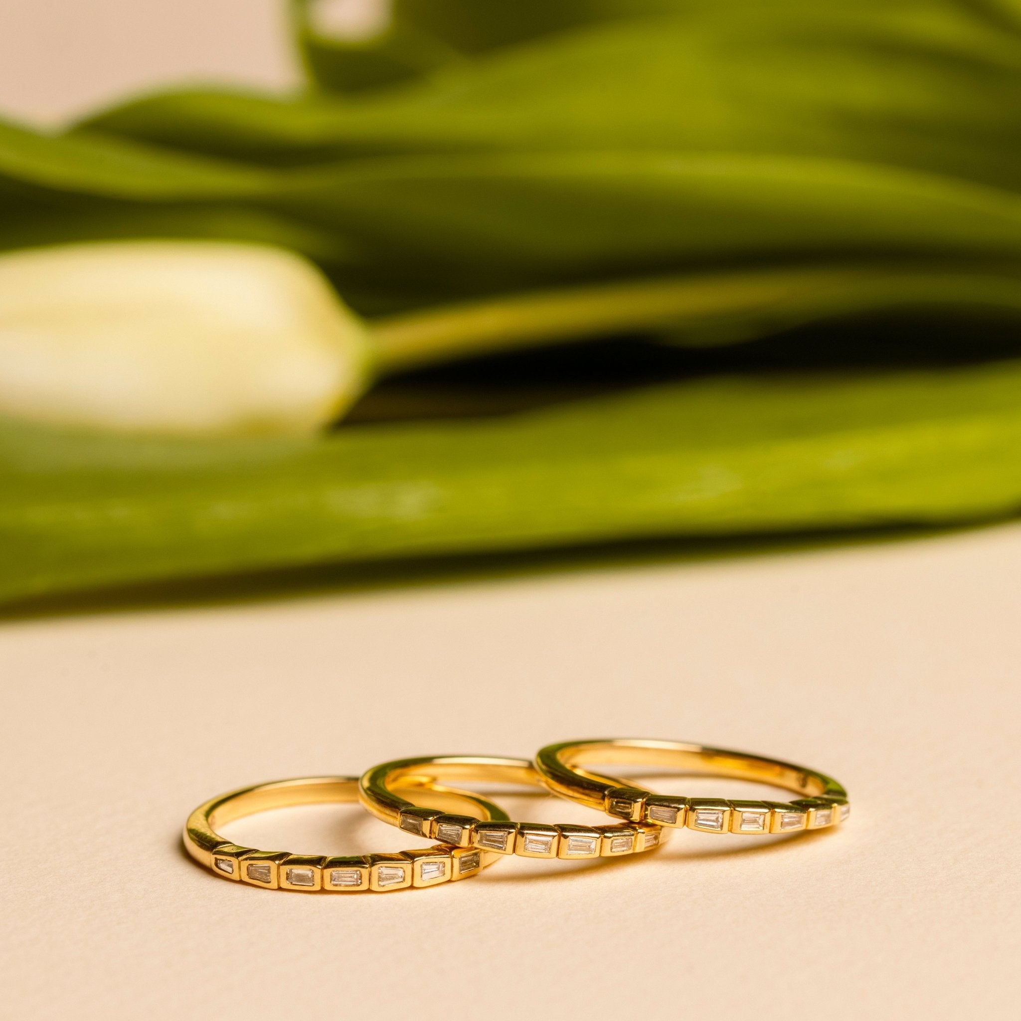 Golden Path East - West Baguette Diamond Wedding Band - MTD