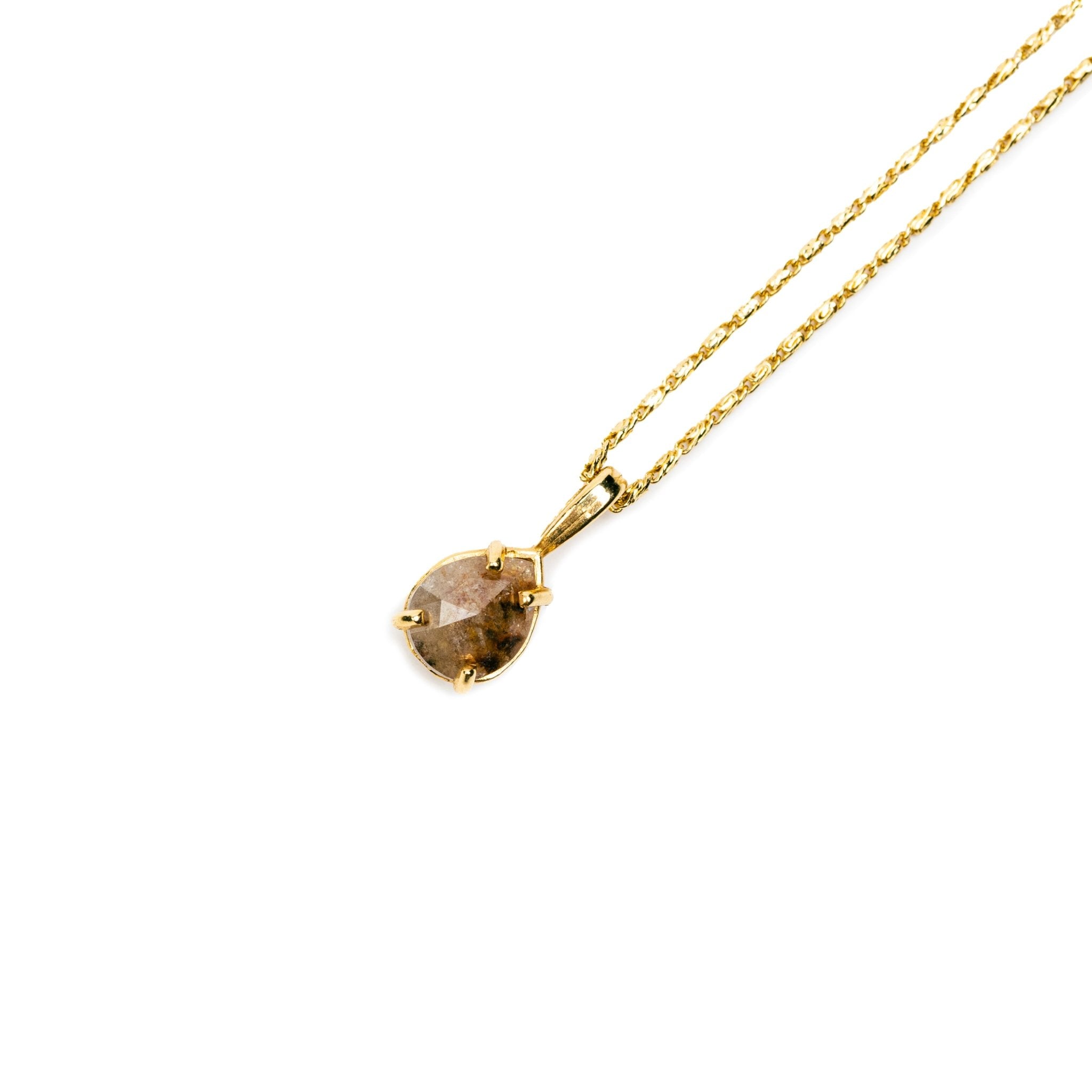 Emery Salt and Pepper Pear Rose Cut Diamond Necklace - MTD
