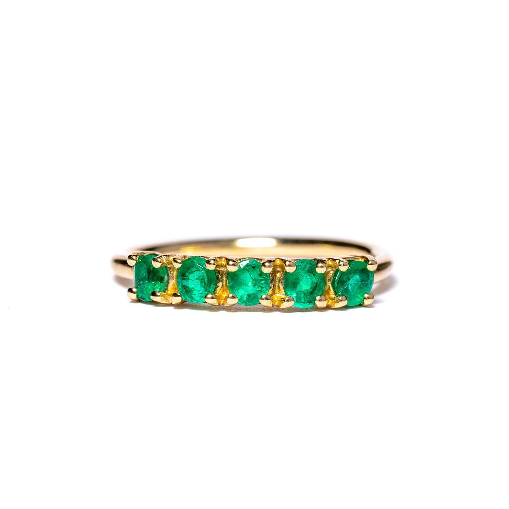 Bells of Ireland 5 Stone Emerald Wedding Band - MTD