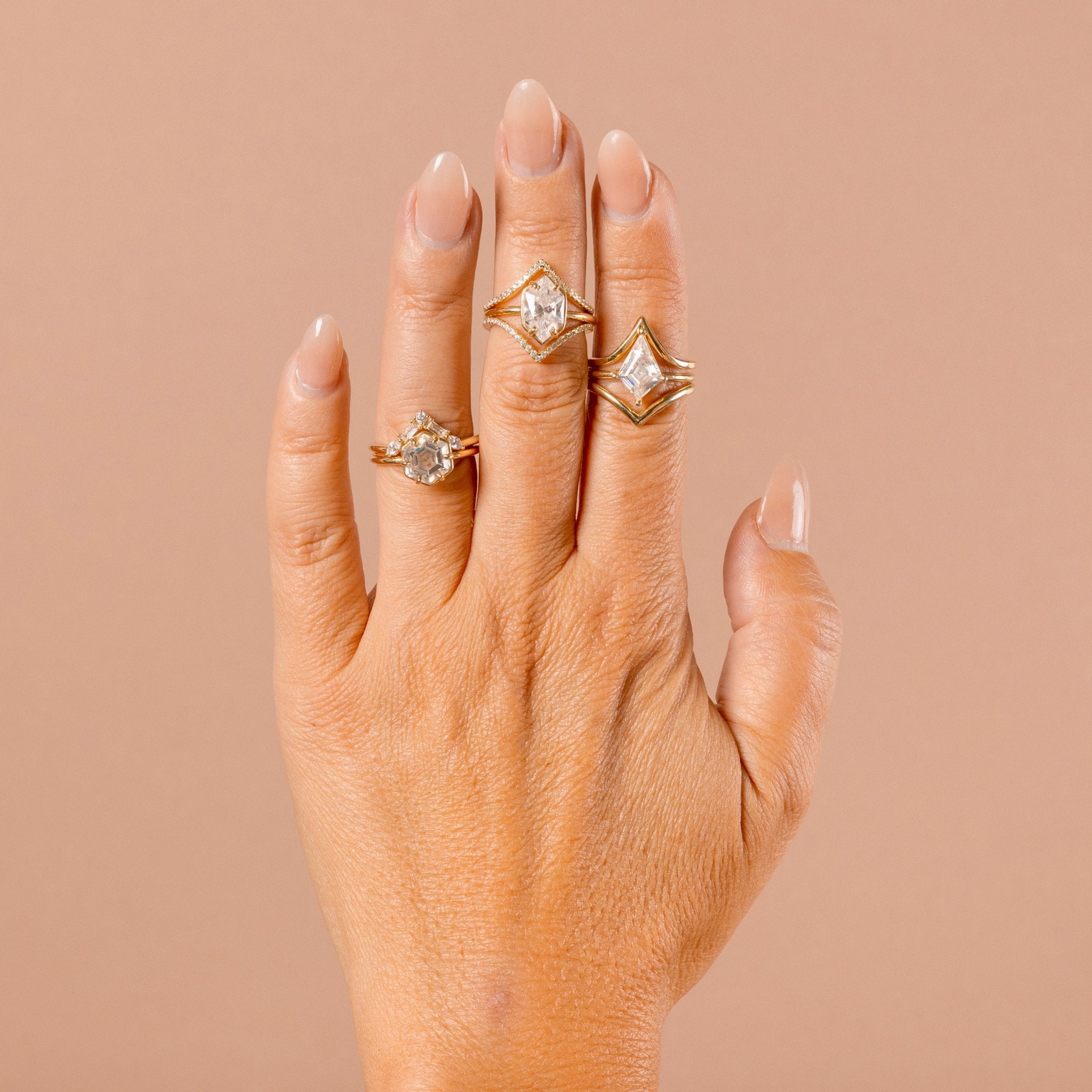 Stacking Petite V Set with Josephine Ring - MTD