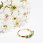 Bells of Ireland 5 Stone Emerald Wedding Band - MTD