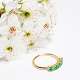 Bells of Ireland 5 Stone Emerald Wedding Band - MTD