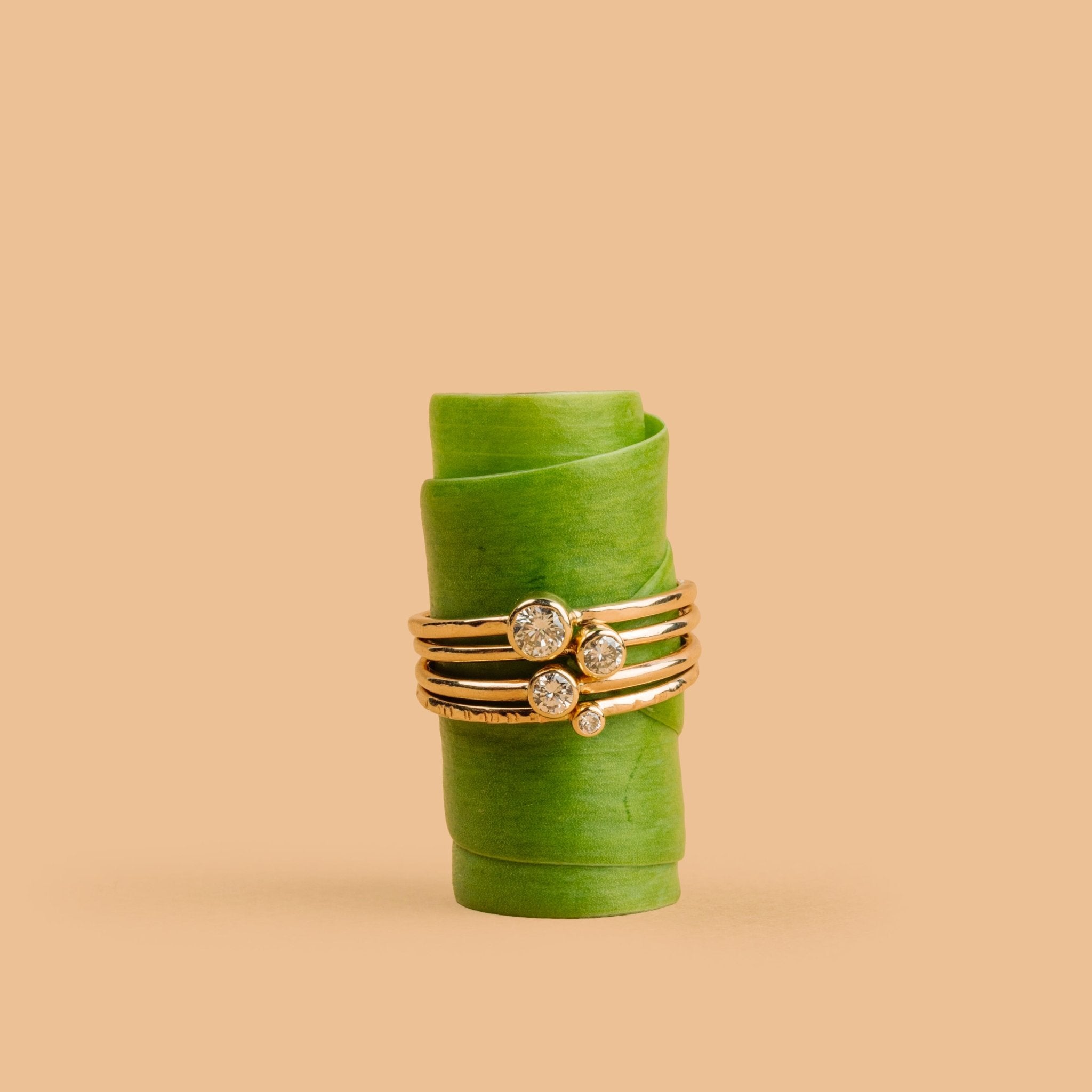Etta Round Diamond Engagement Stacking Ring Set - MTD