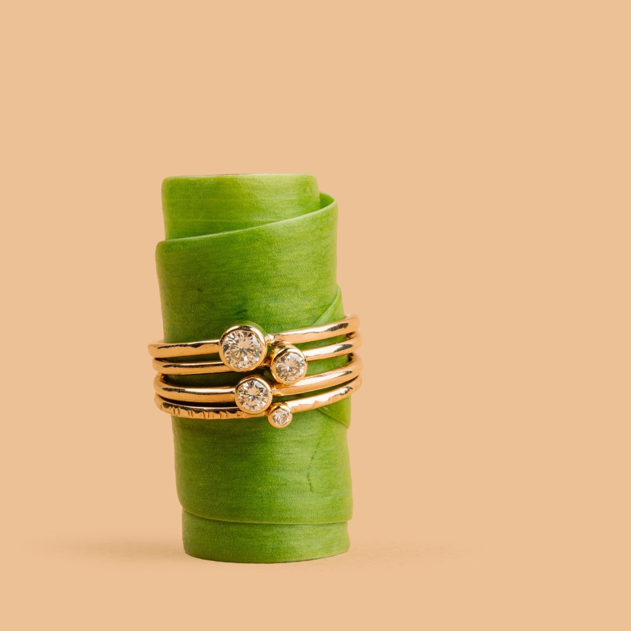 Etta Round Diamond Engagement Stacking Ring Set - MTD