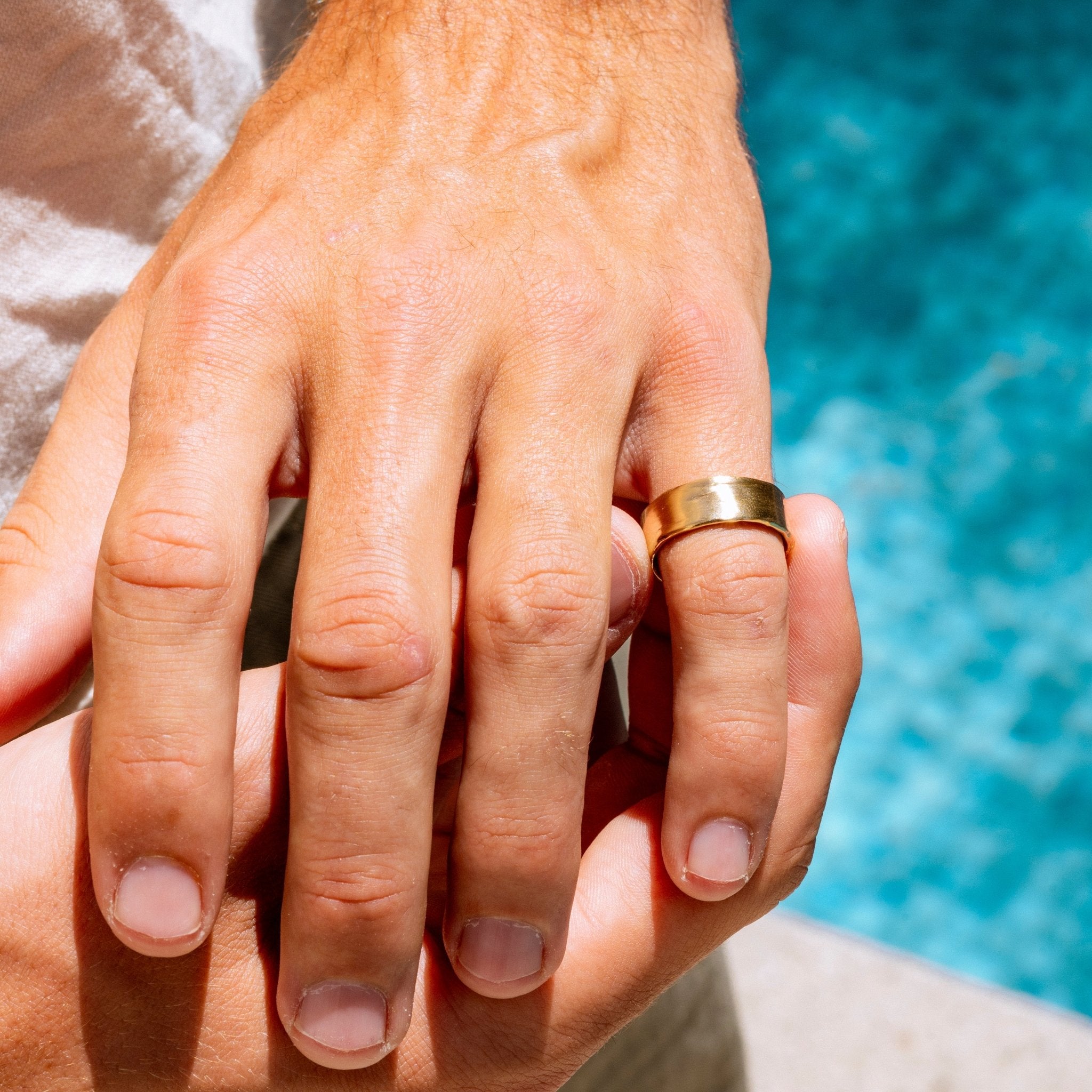 Drift Men's Organic Textured Gold Wedding Band - MTD