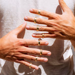 Mountain Ridge Dome Hammered Texture Men's Wedding Band - MTD