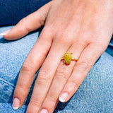 A Drop of Sunshine Yellow Pear Dimond Engagement Ring - MTD