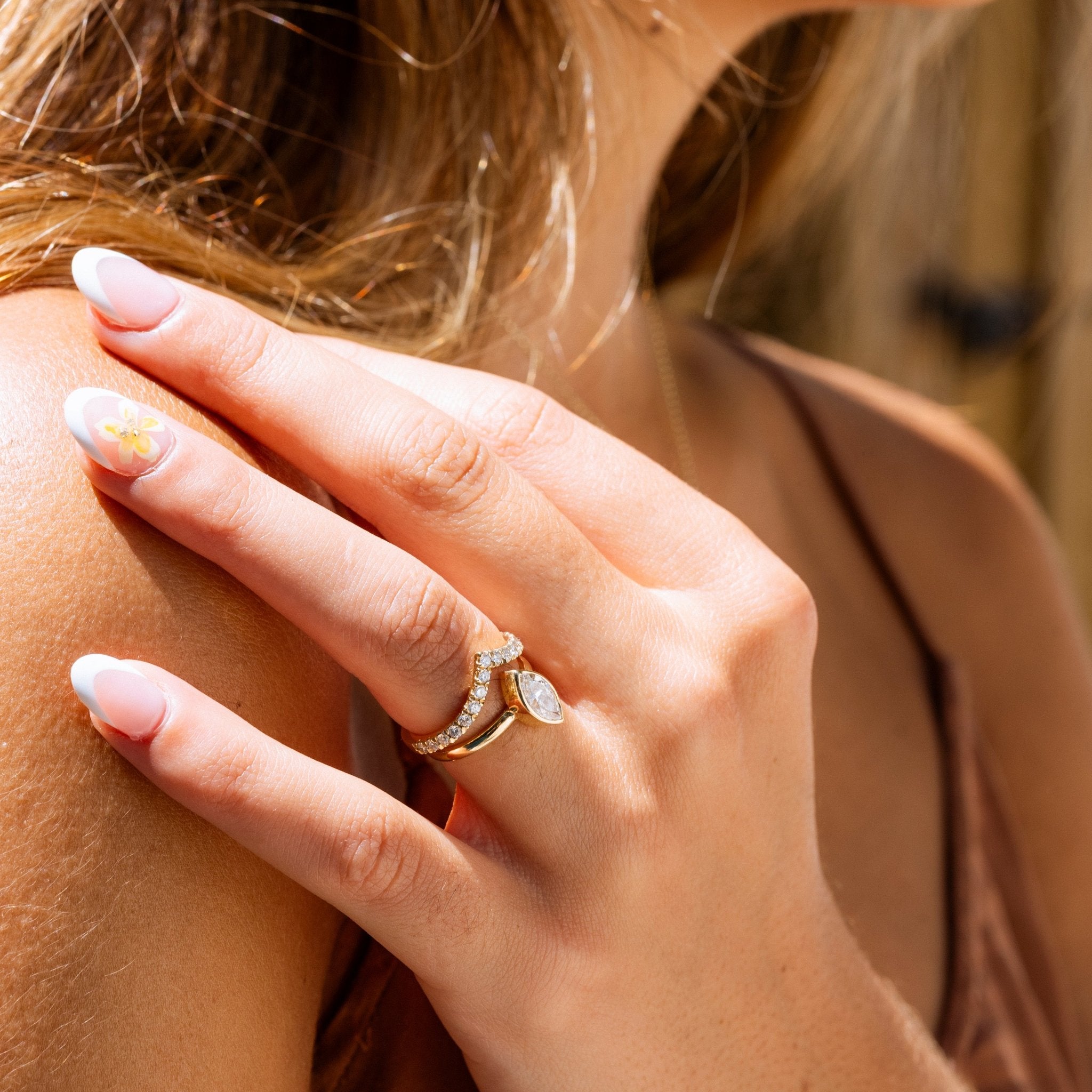 Mia Bezel Set Marquise Diamond Engagement Ring - MTD