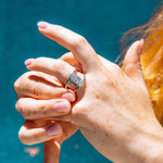 Stonebrook Infinity Style Bezel Set White Gold Round Diamond Engagement Ring - MTD