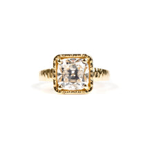 Alina Hammered Halo Cushion Cut Diamond Engagement Ring with Hammered Band - MTD
