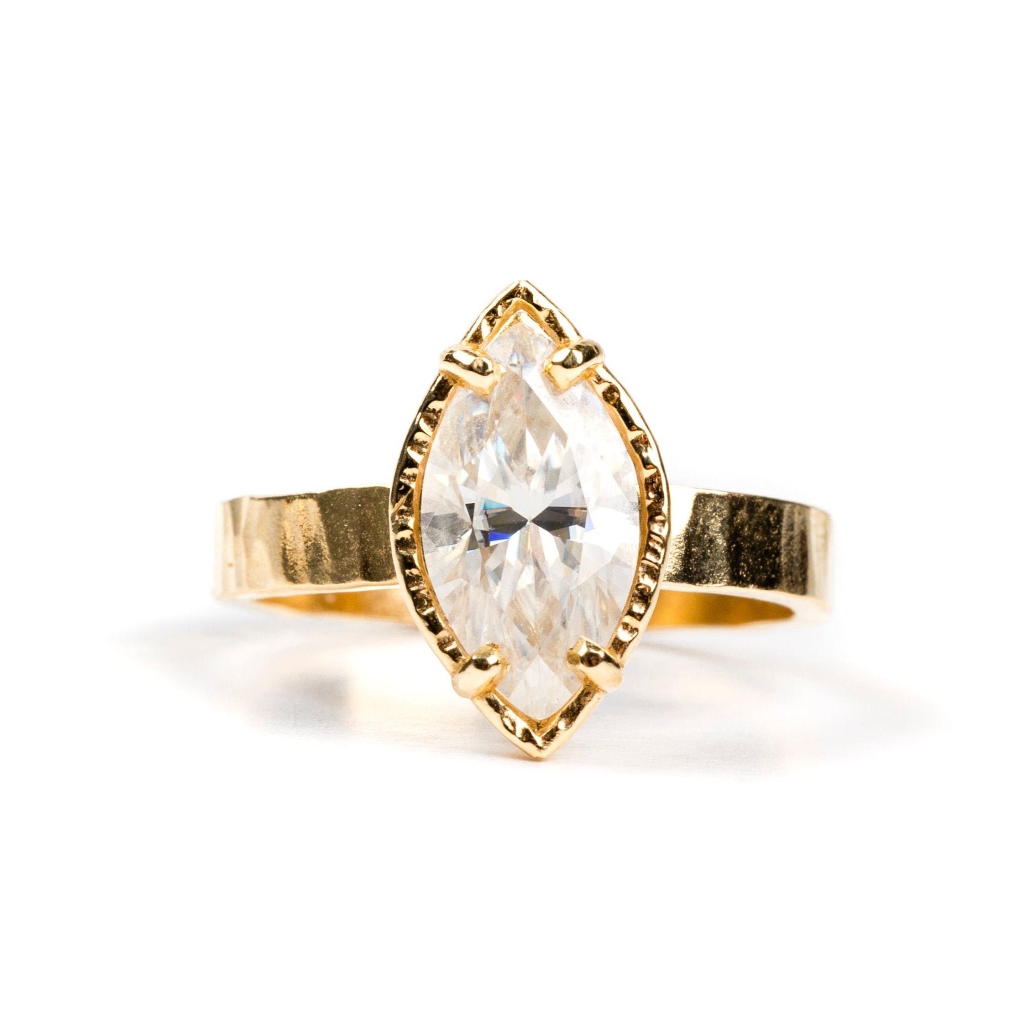 Hammered Halo Marquise Wide Band - MTD