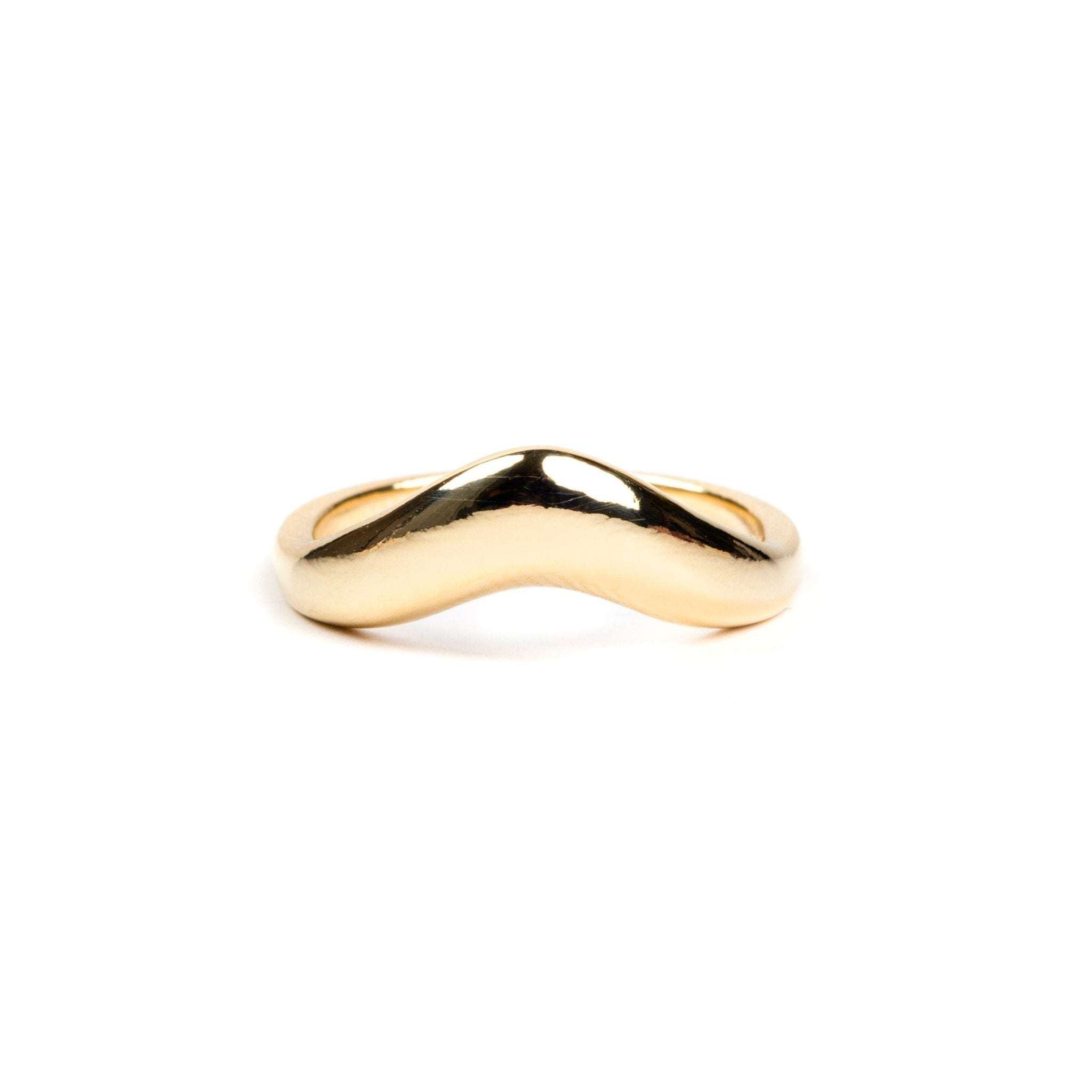 Golden Wave Curved Wedding Band - MTD