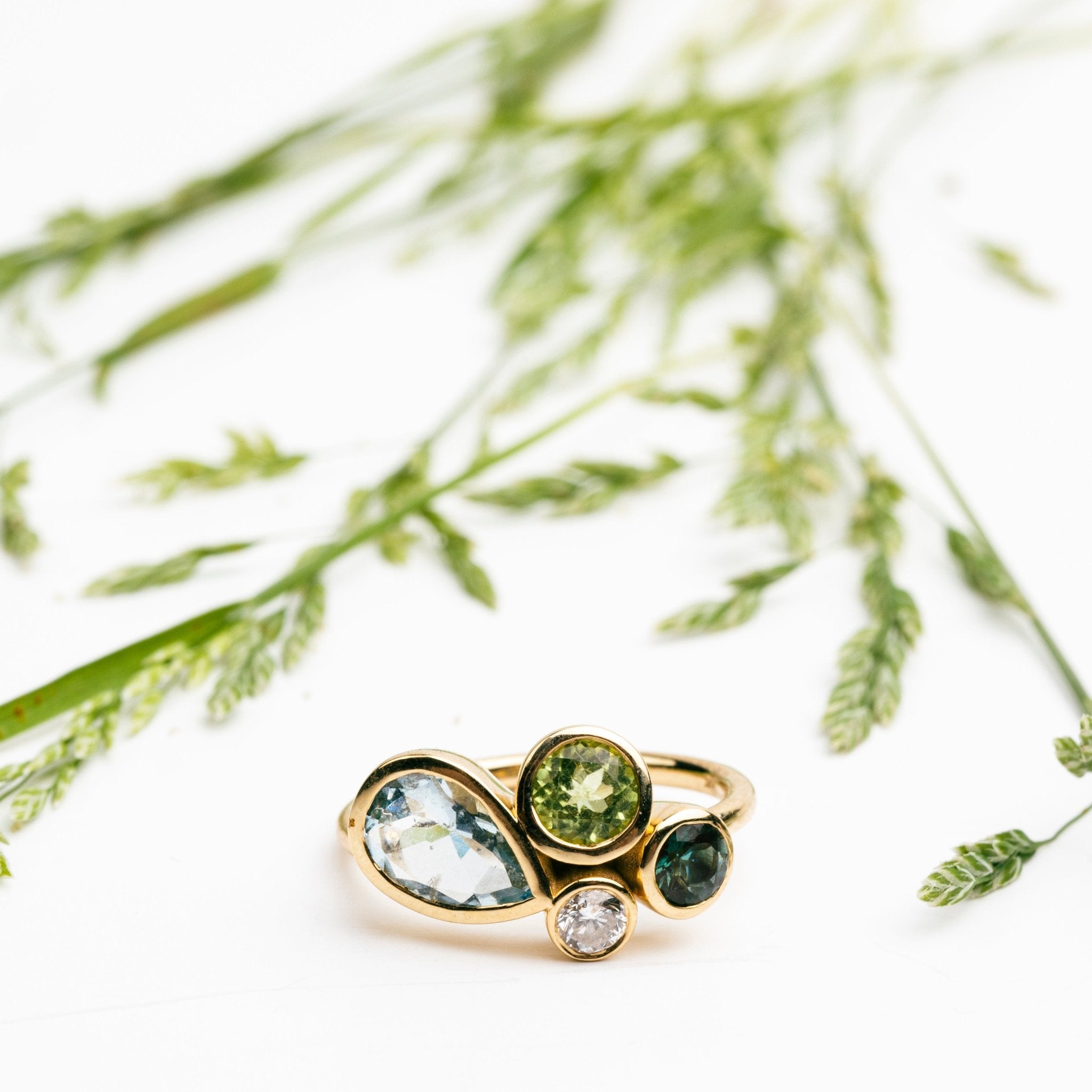 Riverbank Cluster Bezel Set Gemstone Ring - MTD