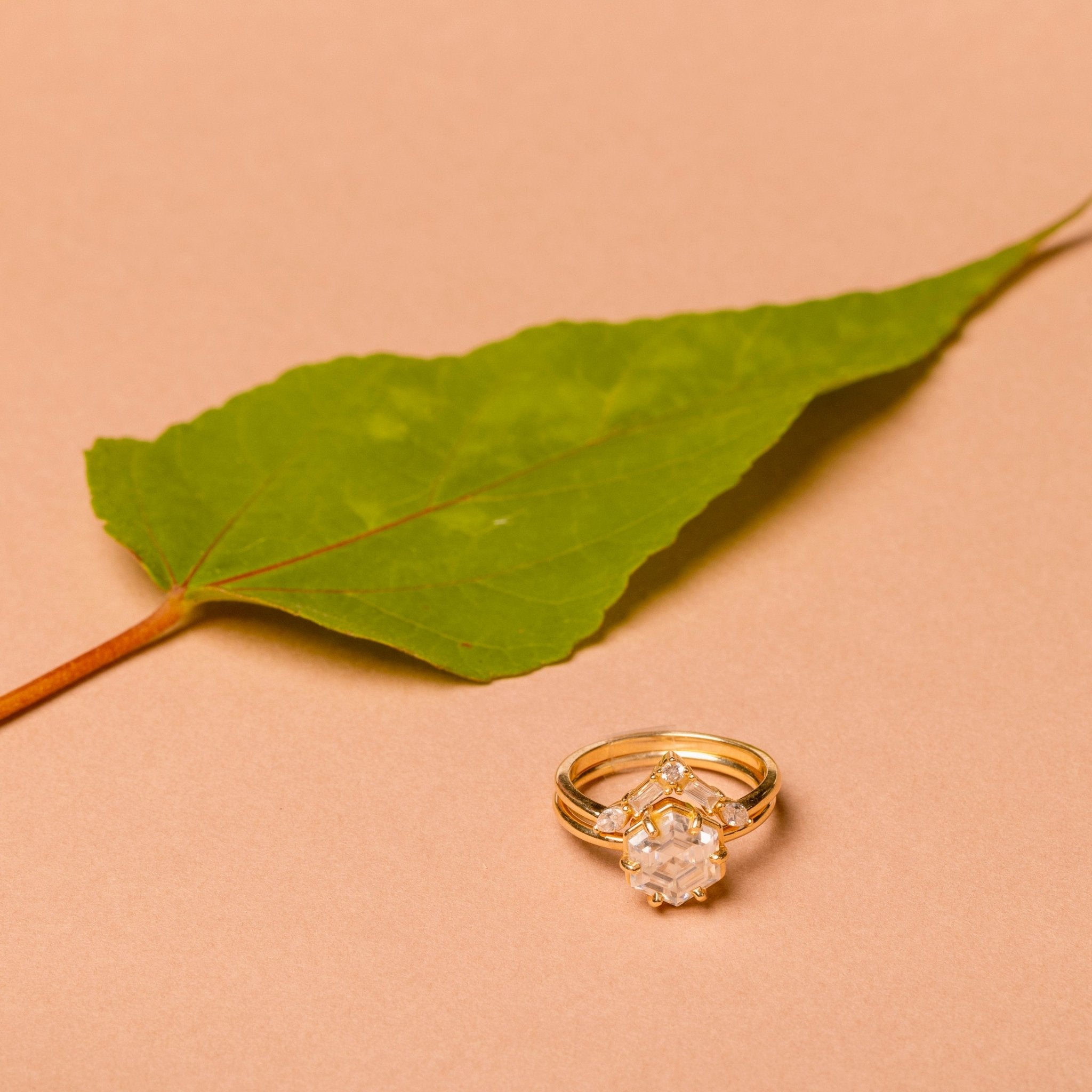 Francoise Hexagon and Geo Engagement Ring Set - MTD