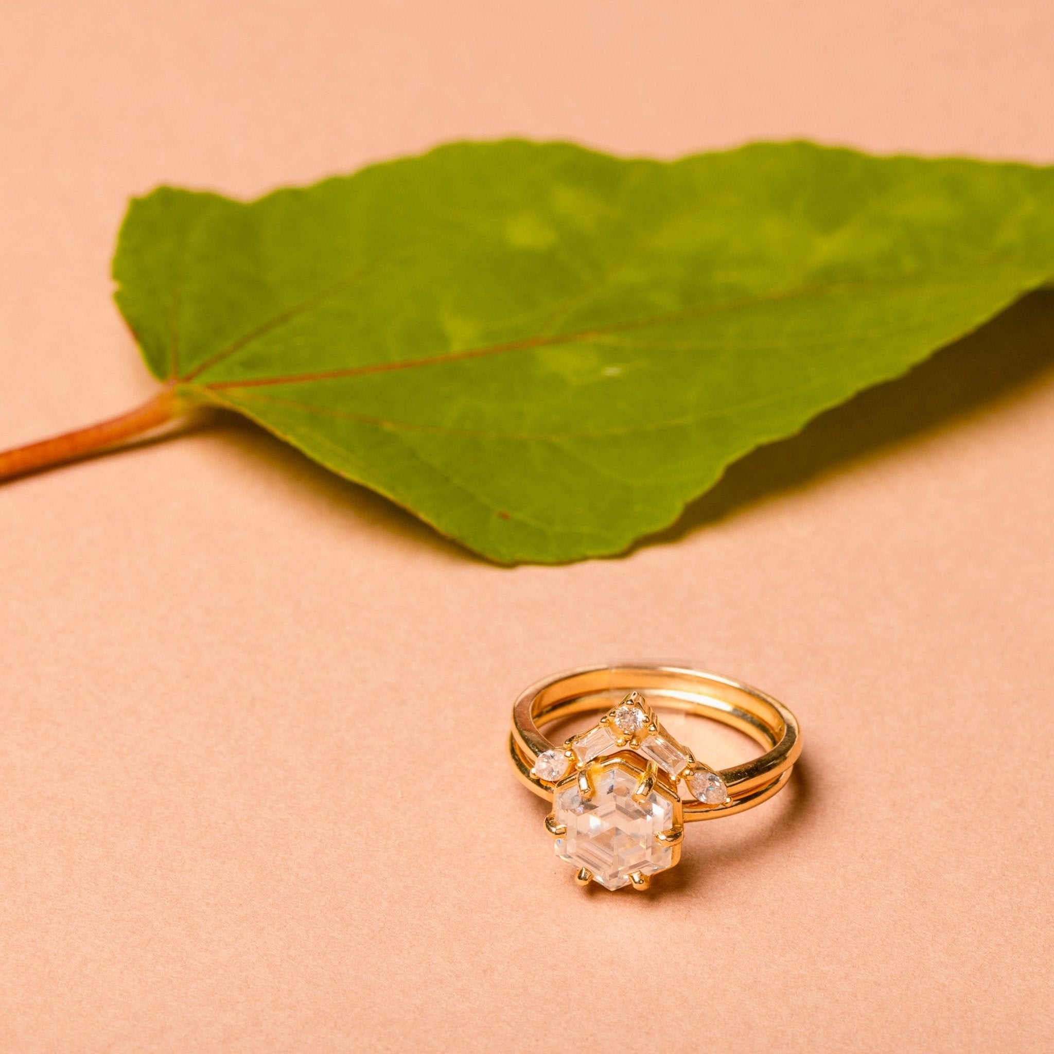 Francoise Hexagon and Geo Engagement Ring Set - MTD