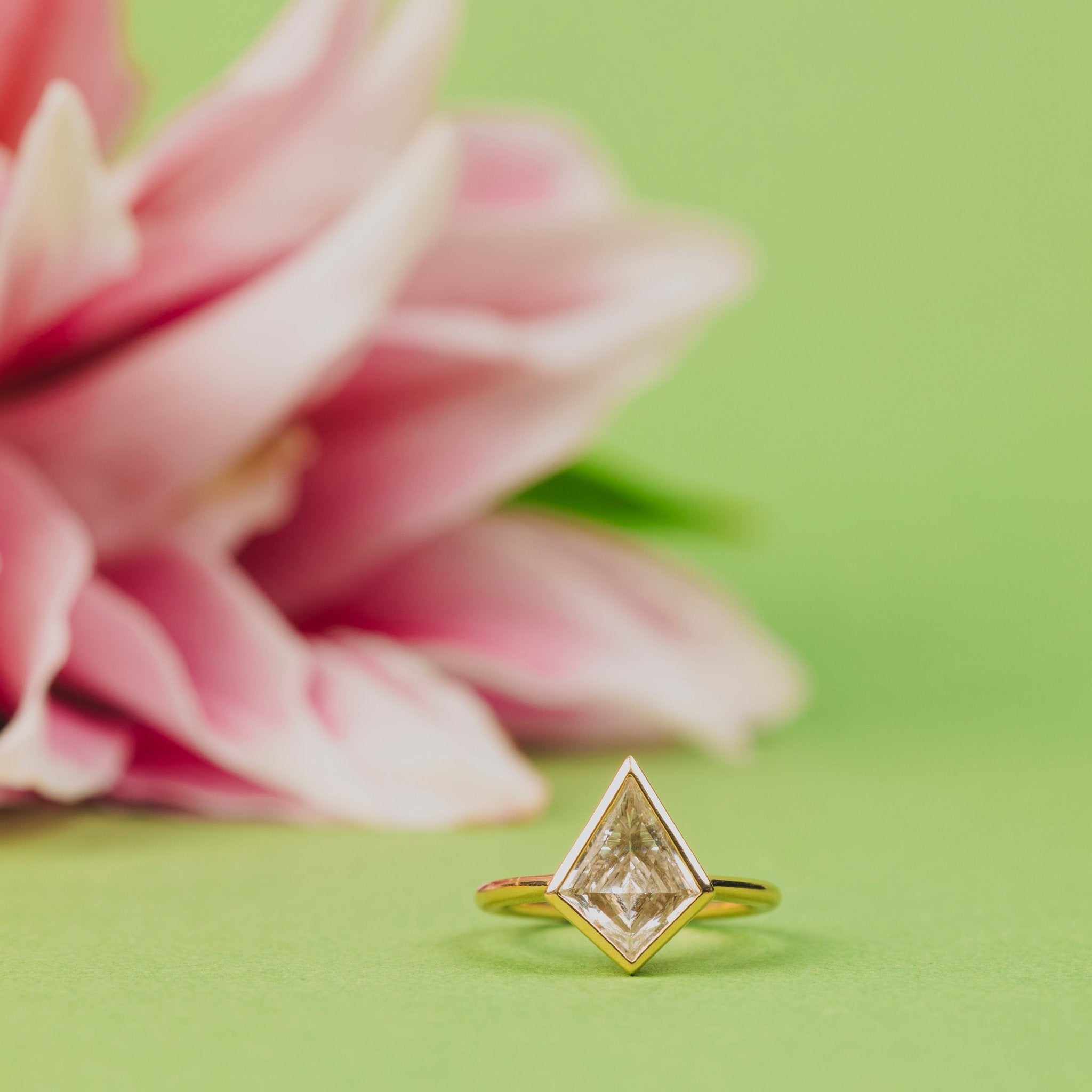Winnifred Kite Lab Diamond Bezel Set Engagement Ring - MTD