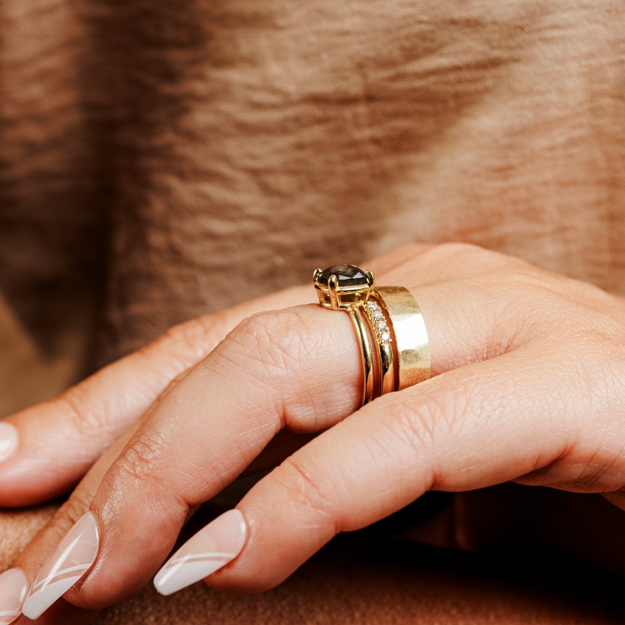 Crescent Open Shank Diamond Wedding Band - MTD