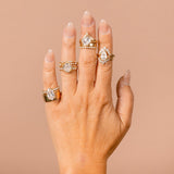Large Deco V Band with Pear Diamond Curved Wedding Band - MTD