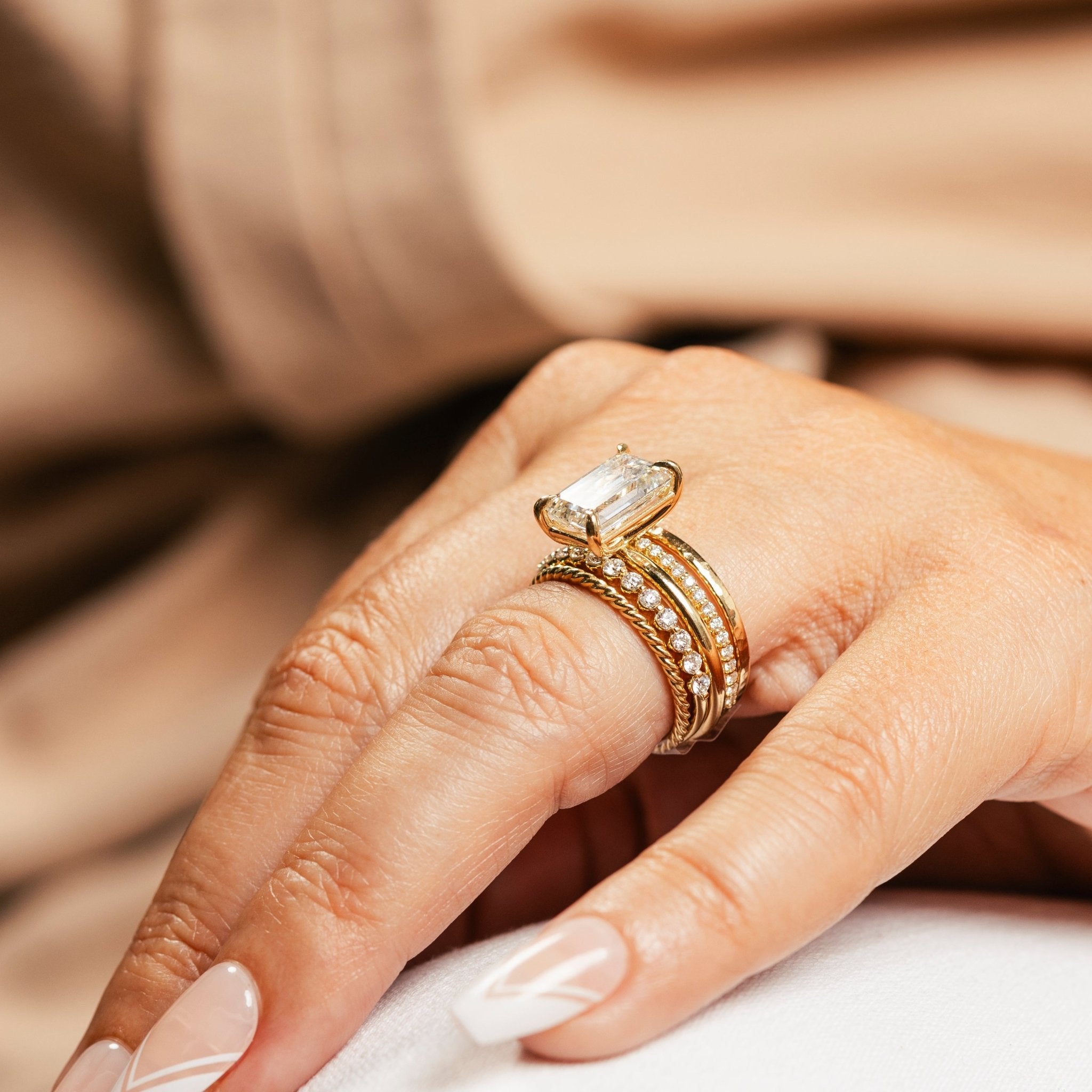 Mariam 3.5ct Emerald Cut Diamond Engagement Ring - MTD