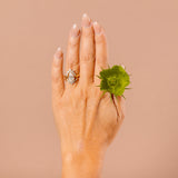 Large Deco V Band with Pear Diamond Curved Wedding Band - MTD