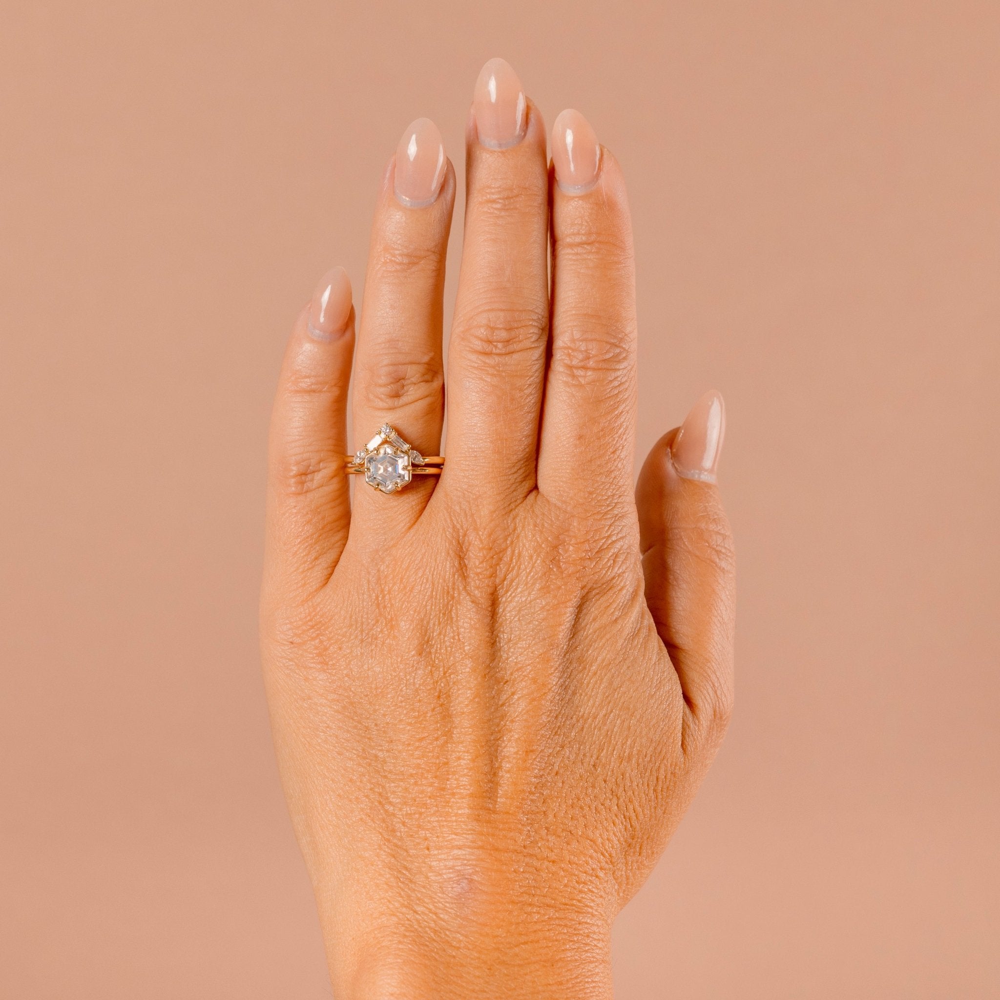 Francoise Hexagon and Geo Engagement Ring Set - MTD