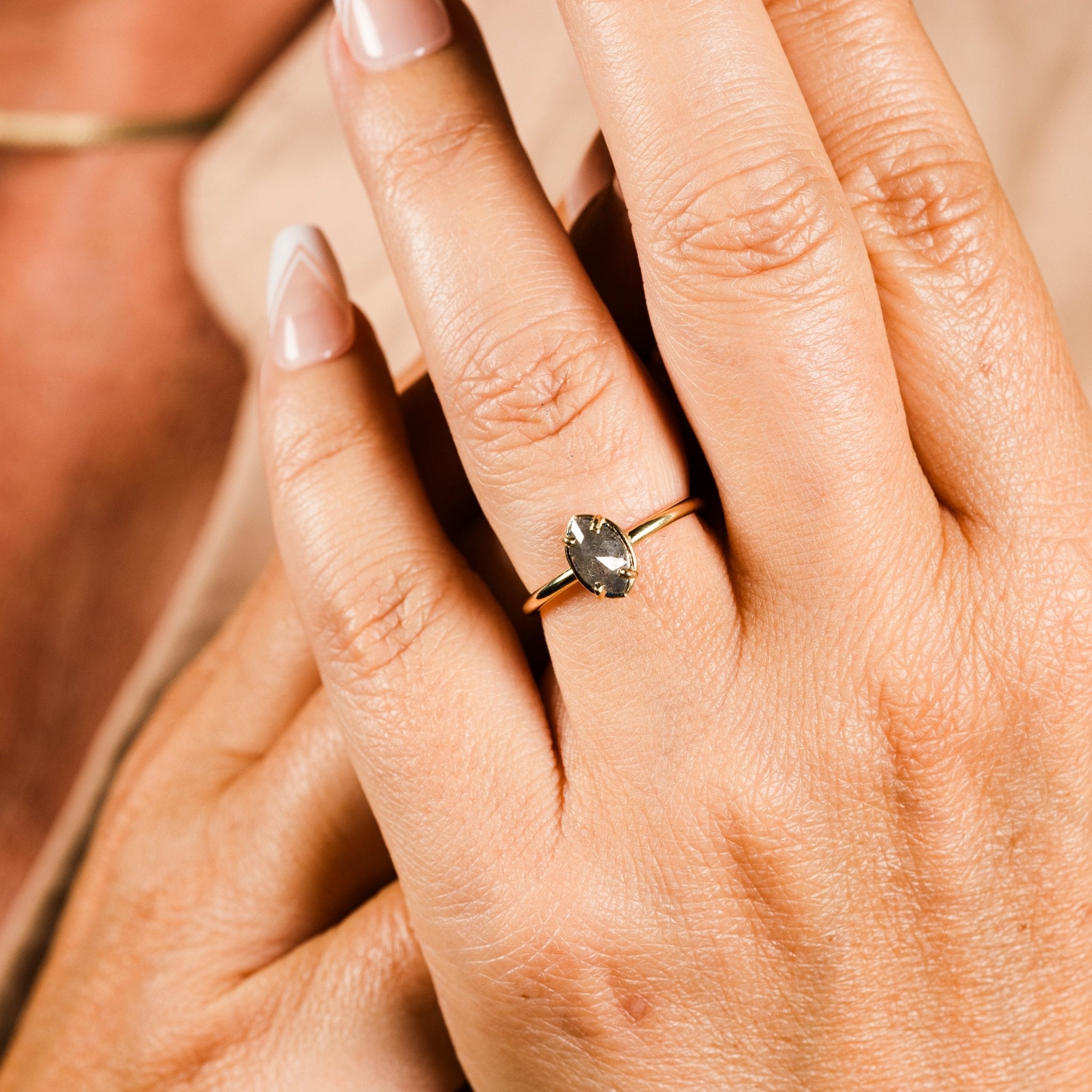 Gray Marquise Dainty Engagement Ring – MTD - Main Image