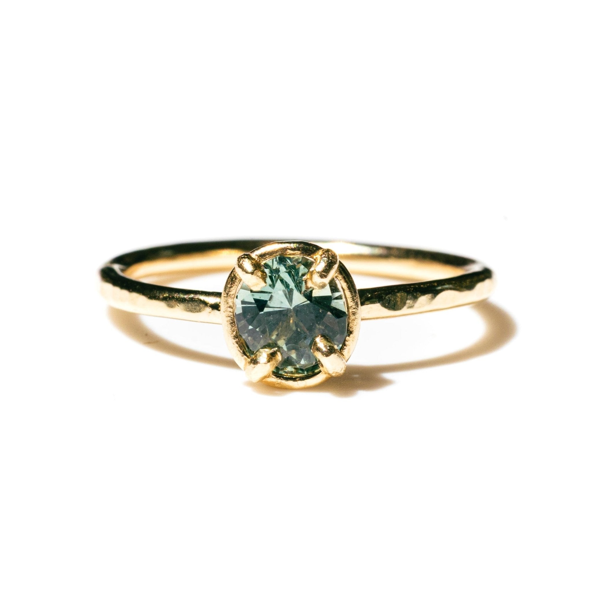 Fantasy Cut Round Blue Montana Sapphire Engagement Ring - MTD