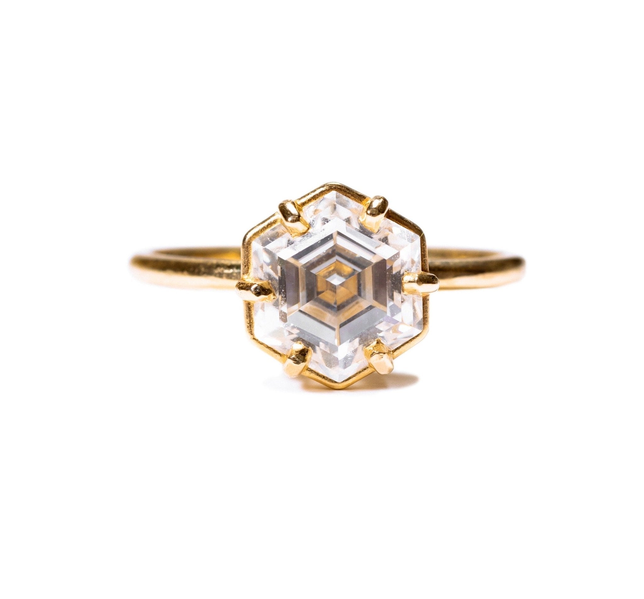 Francoise Hexagon Moissanite Engagement Ring - MTD
