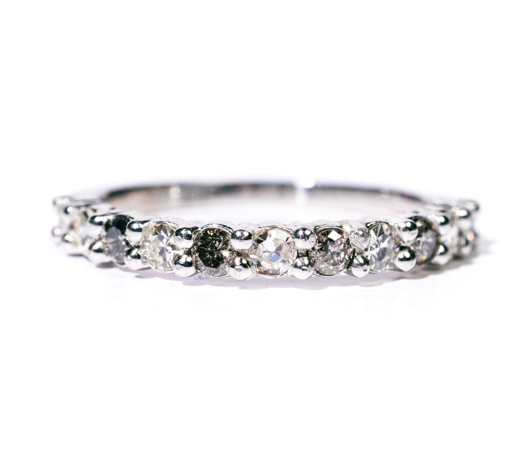 Mixed Salt and Pepper Diamond Wedding Band - MTD