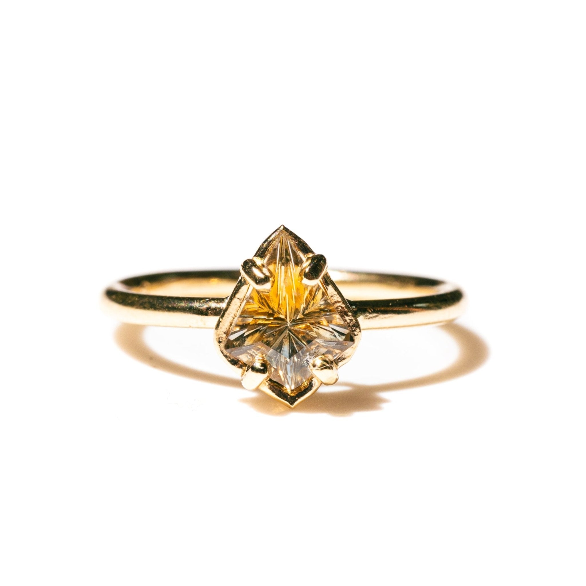 Fantasy Cut Kite Two Toned Sapphire Engagement Ring - MTD