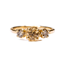 Champagne Salt & Pepper Diamond Three Stone Ring - MTD