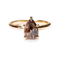 Purple Pear Salt and Pepper Diamond Ring with Claw Prongs - MTD