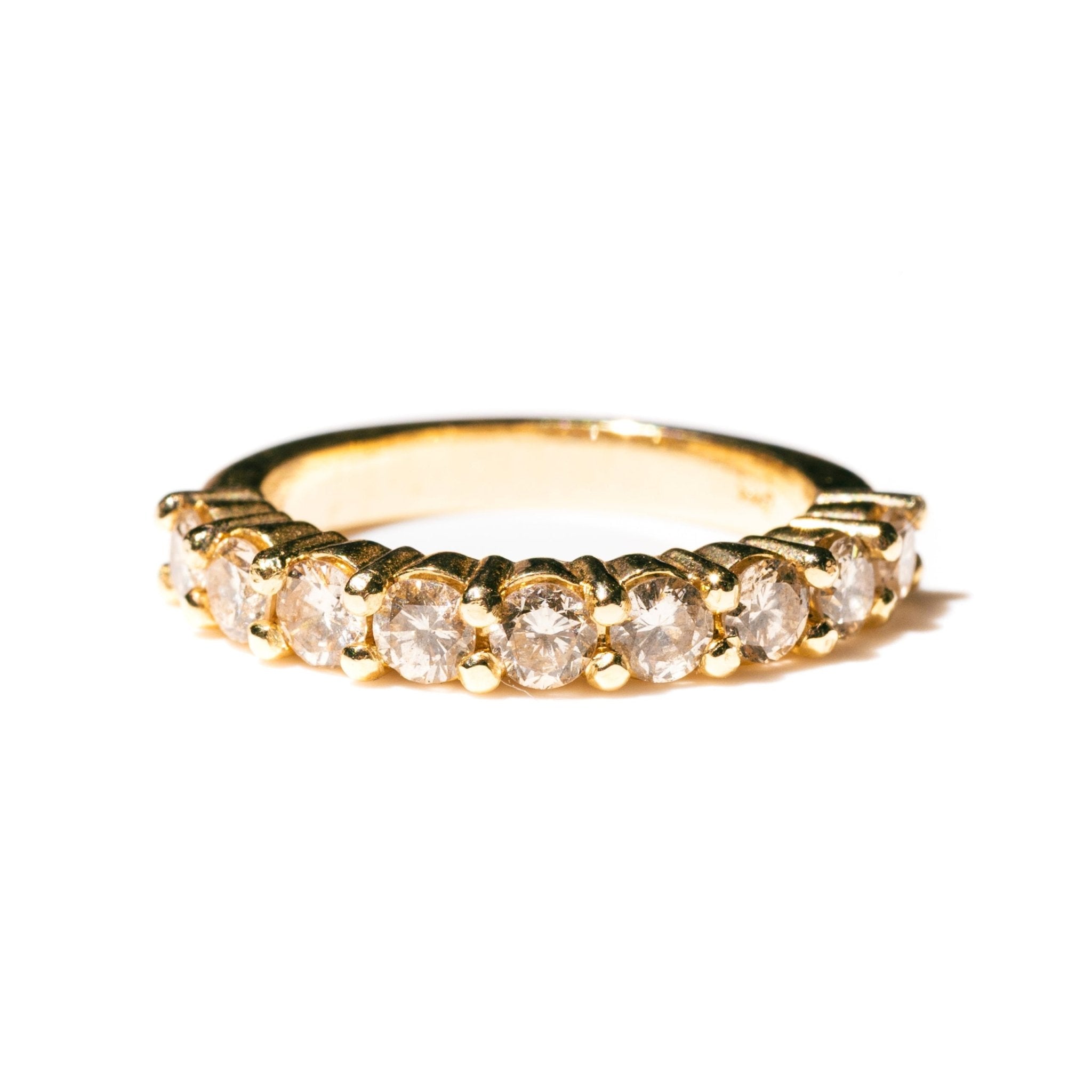 9 Stone Champagne Diamond Wedding Band or Anniversary Band - MTD