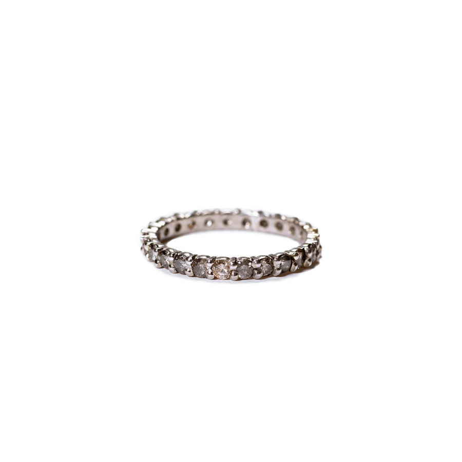 Ready to Ship Salt and Pepper Eternity Diamond Band in Platinum