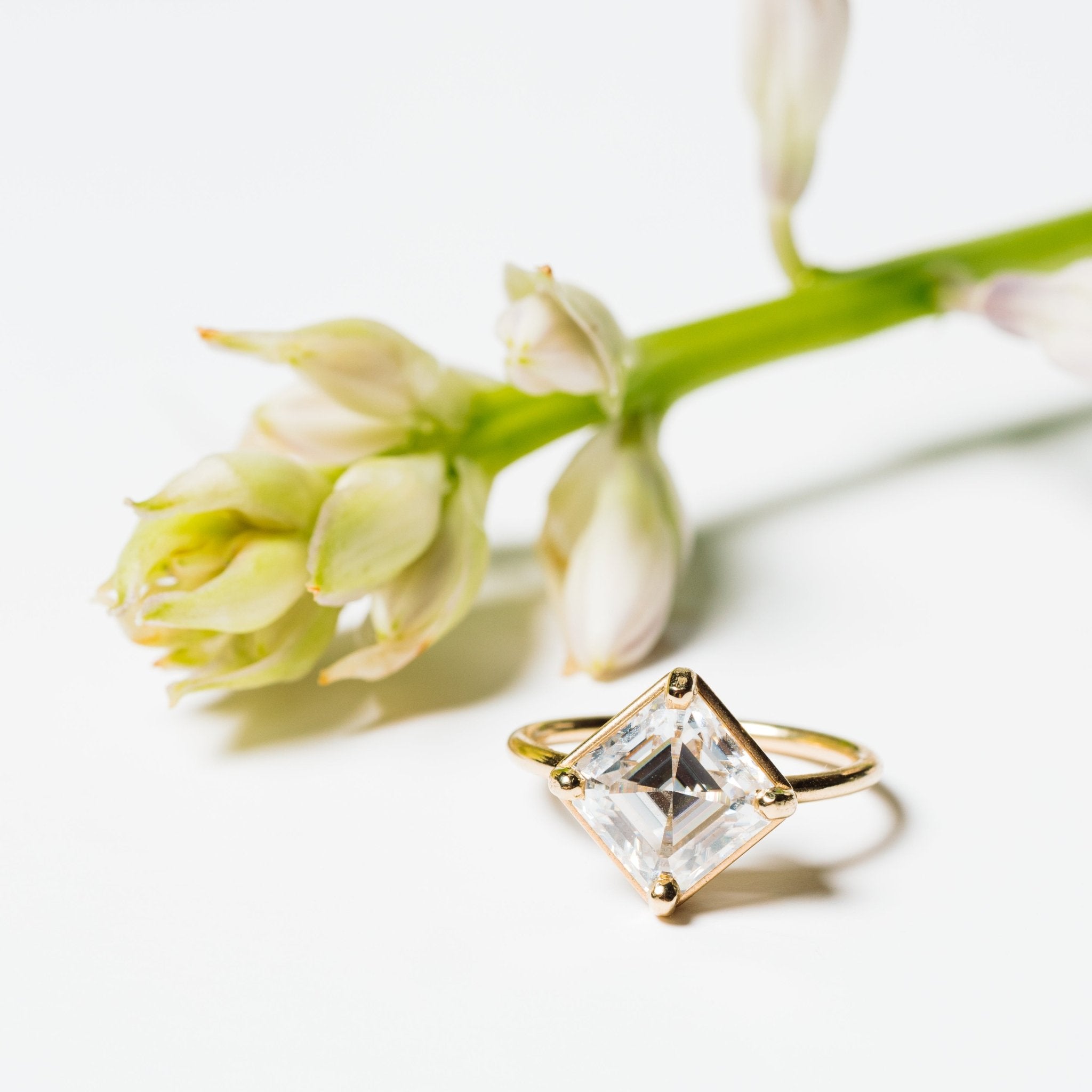 True North Ascher Cut Moissanite Engagement Ring - MTD