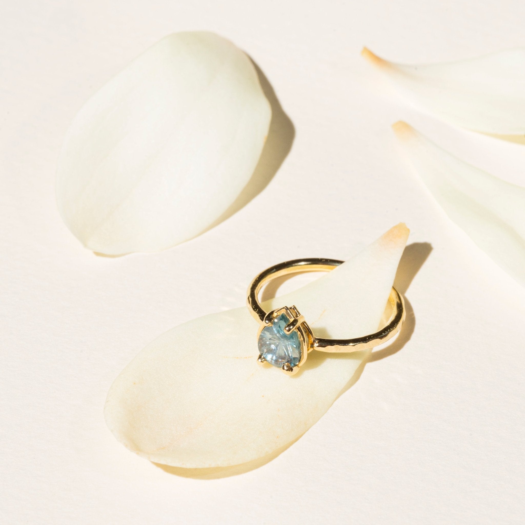 Blue Pear Fantasy Cut Montana Sapphire Engagement Ring - MTD