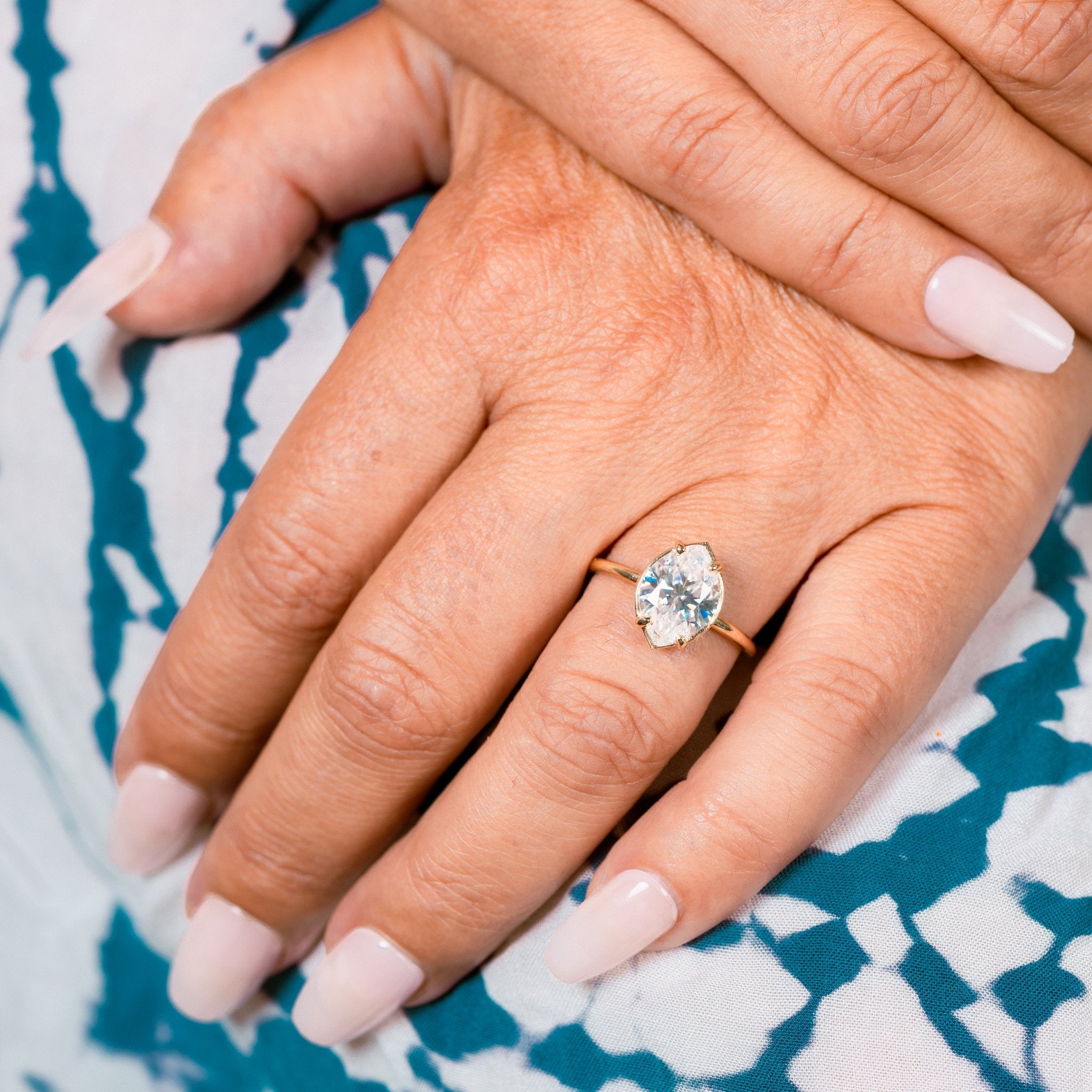 Monique Wide Marquise Moissanite Engagement Ring - MTD