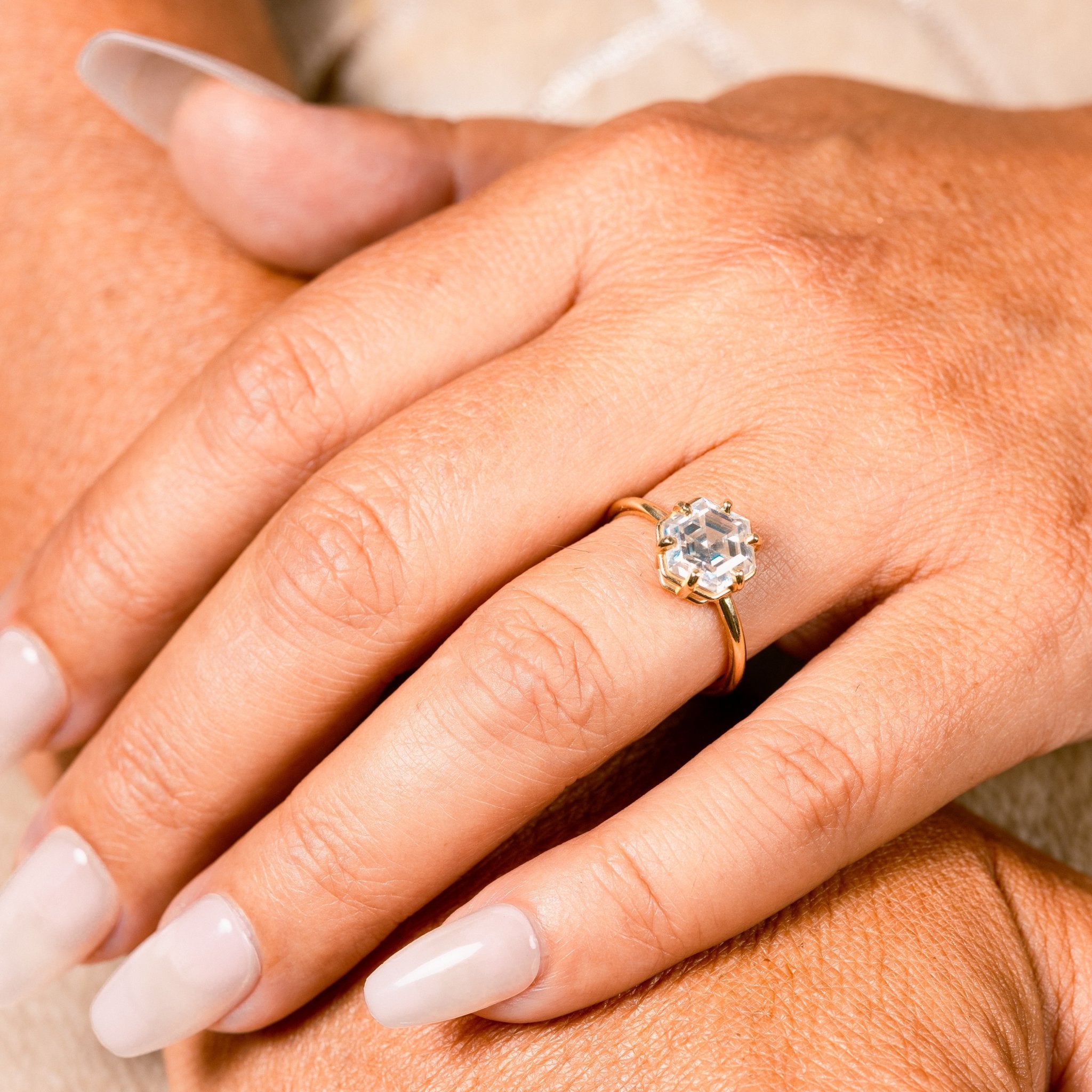 Francoise Hexagon Moissanite Engagement Ring - MTD