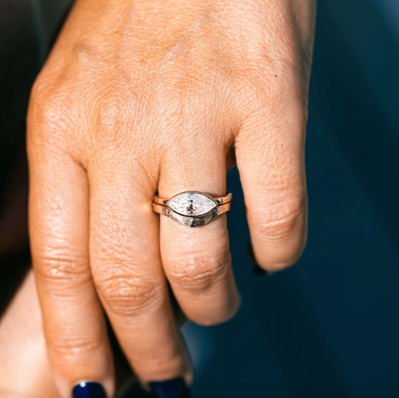 East West Marquise | Moissanite Marquise Engagement Ring 14k Gold - MTD