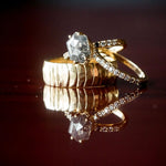 Grace | 3.05ct Elongated Hexagon Salt & Pepper Diamond Engagement Ring with Ombre Diamond Pave Band - MTD