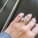 Priya 6ct Pear Salt and Pepper Diamond Engagement Ring - MTD